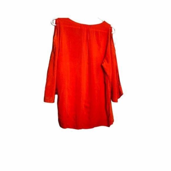 Jennifer Lopez Women's Sequin Orange Blouse Sz M - Picture 15 of 15